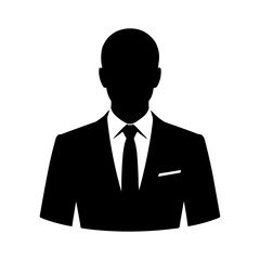 Businessman Silhouette PNG Icon – Professional Corporate Avatar with Transparent Background