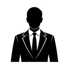 Businessman Silhouette PNG Icon – Professional Corporate Avatar with Transparent Background