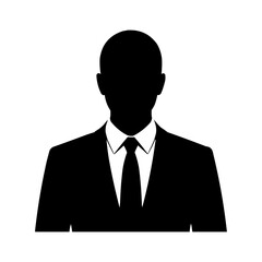 Businessman Silhouette PNG Icon – Professional Corporate Avatar with Transparent Background