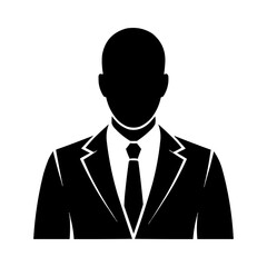 Businessman Silhouette PNG Icon – Professional Corporate Avatar with Transparent Background