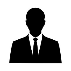 Businessman Silhouette PNG Icon &ndash; Professional Corporate Avatar with Transparent Background