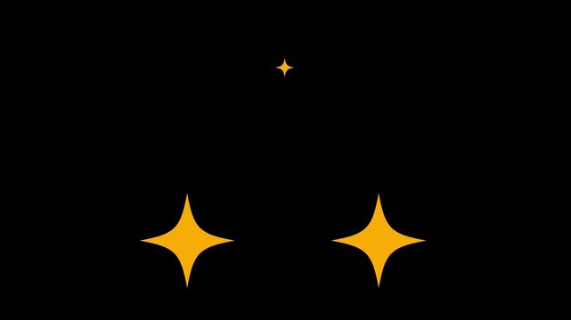 A retro pixel art high score screen with sparkling stars on a black background. 4K video animation for video game with a simple retro style. - Powered by Adobe