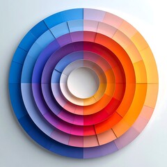 Fototapeta premium Circular color wheel with vibrant hues and gradient transitions.