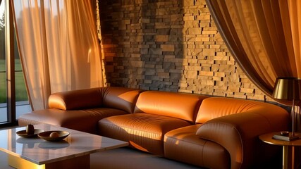 Experience modern luxury living with this stunning sun-drenched living room, perfect for upscale real estate promotions and sophisticated lifestyle videos