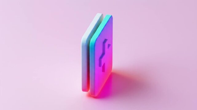 3d Isometric Pastel Gradient icon folder Videos