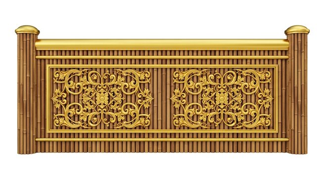 Exquisite golden thai design element with bamboo background evoking asian charm and luxury,