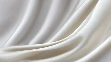 Elegant White Satin Fabric with Soft Drapery and Subtle Texture Ideal for Backgrounds and Fashion Projects Focusing on Luxury and Sophistication