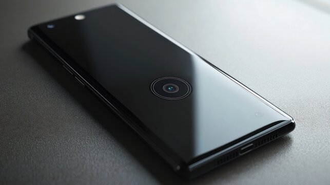 Modern Smartphone, Sleek Design, Dark Surface