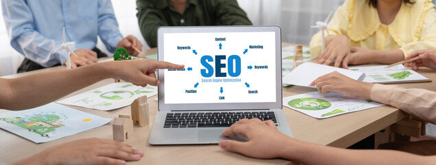 SEO search engine optimization for brisk e-commerce and online retail business showing on computer screen