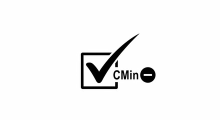 Black checkmark in a square checkbox icon with 'CMin' text and a minus sign in a circle, representing selection and a minimize or remove option.