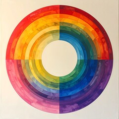 Obraz premium Watercolor Color Wheel - A Vibrant Spectrum of Hues and Tints.