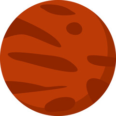 mars cartoon isolated in flat style