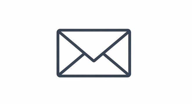 Simple outline icon of a closed email envelope for digital communication.