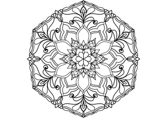 Mandala flower meditation coloring art