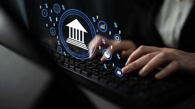 The influence of central bank monetary policy on the global banking system and economy. A concept of interest rates, inflation, and growth. Motif