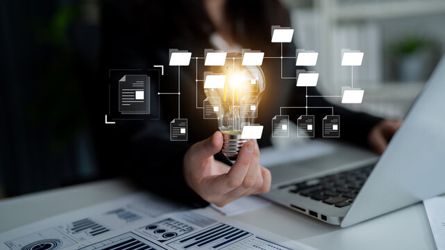 Digital file structure showing folder organization, file hierarchy, and document arrangement. File structure supports management, improves access, and file structure enhances clarity. Latch