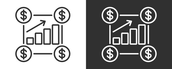Chart Icon Set Vector Collection Isolated In Black And White