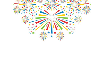 Colorful Fireworks Display with Bright Explosions in Night Sky for Celebration