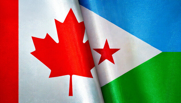 カナダの国旗とジブチの国旗(canada flag & Djibouti flag.)
