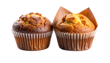  Gourmet Brown-Wrapper Muffin Variations Set – isolated on transparent background
