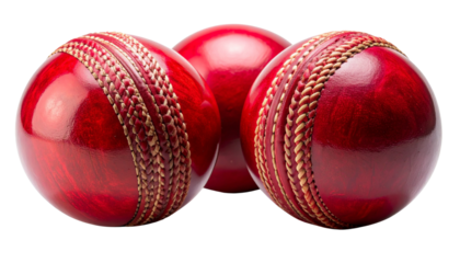 Red Cricket Hard Ball Trio Arrangement Set – isolated on transparent background