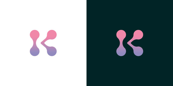 Modern Letter K Logo Elegant Pink and Purple Icon Design for Branding and Identity
