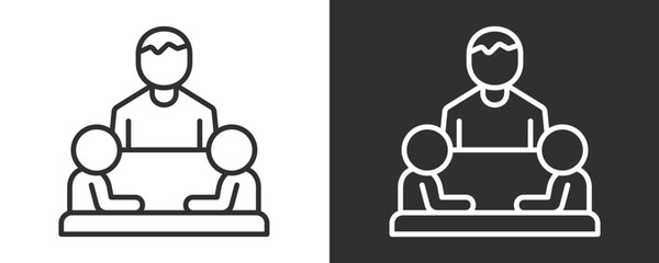 Meeting Icon Set Vector Collection Isolated In Black And White