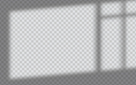 Realistic soft window shadow overlay on transparent background, perfect for branding, product display, social media design, and modern minimal mockups. Subtle natural sunlight studio lightning effect