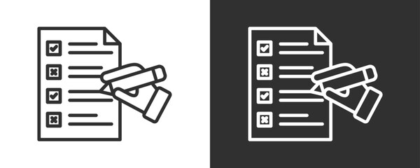 Exam Icon Set Vector Collection Isolated In Black And White
