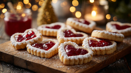 Festive heart cookies homemade dessert celebration