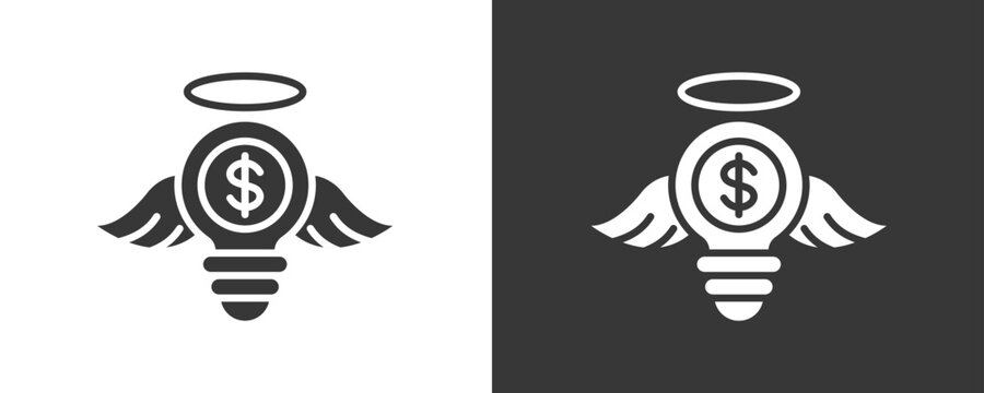 Angel Investor Icon Set Vector Collection Isolated In Black And White