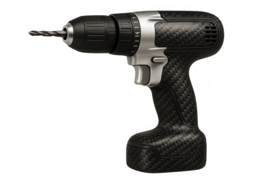 Cordless drill with carbon fiber case, powerful power tool for construction, diy, and home improvement tasks