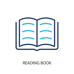 Reading book thin line icons. Original vector illustration.