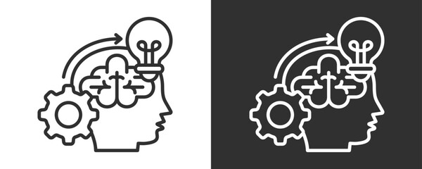 Mindset Icon Set Vector Collection Isolated In Black And White