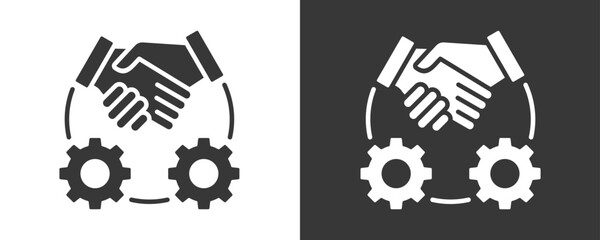 Collaboration Icon Set Vector Collection Isolated In Black And White