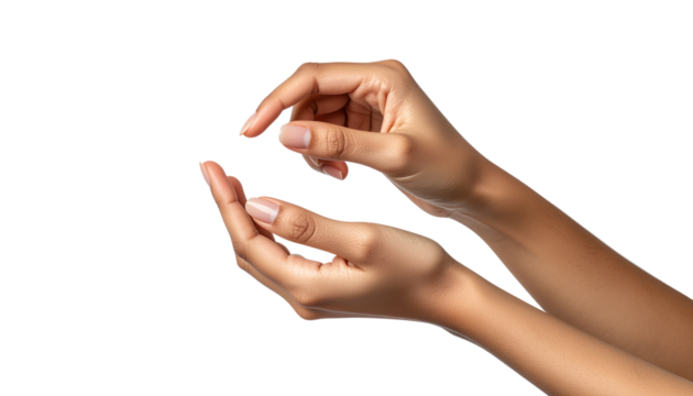 Hands gesturing holding or offering something, conveying concepts of presentation, support, care, or potential gift