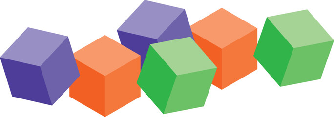 Abstract geometric shapes in purple orange and green vector © Habibullah990