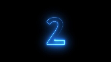 Abstract glowing neon text 02 number countdown icon, Neon Number 2 in Blue and Purple Glow on Black Background,
neon 2 number icon with a bright, glowing effect,