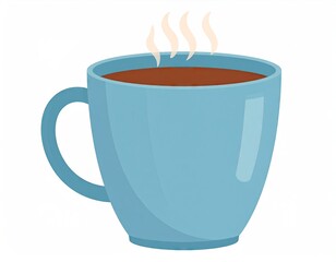 Steaming Cup of Coffee Blue Mug Hot Beverage