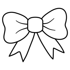 Christmas bow and ribbon gift decoration symbol vector illustration design on white