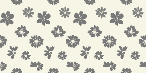 seamless floral pattern with leaves and flowers in a decorative vector design