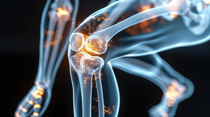 Knee paint, medicine anatomy body tibia accident, health scan treatment red, leg injury care.