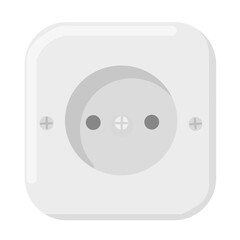 Single Wall Power Socket Electrical Outlet Simple Design Illustration