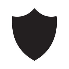black shield isolated on white background