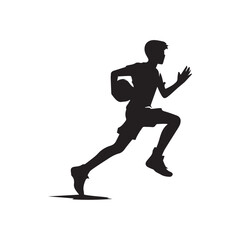 silhouette of a boy playing soccer