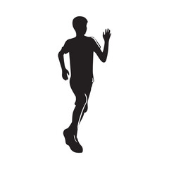 silhouette of a boy running