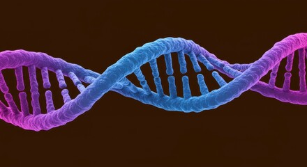 3D rendering of a DNA molecule representing genetics, heredity and scientific research showcasing