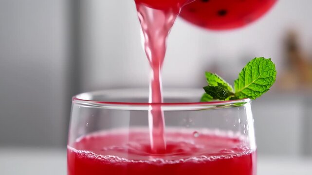 pouring watermelon juice