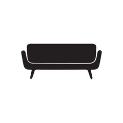 vector black sofa isolated on white background