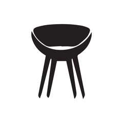 black and white office chair isolated on white background